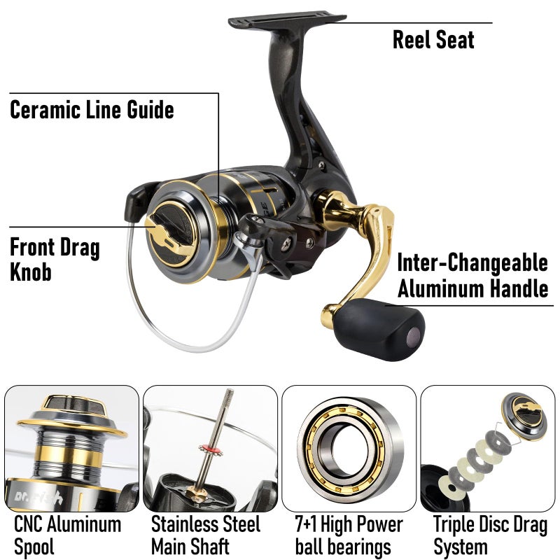 Dr.Fish Fishing Rod and Reel Combos 125-Pieces Telescopic Spinning Pole Reel Gear Equipment Set with Tackle Bag for Adult Collapsible Travel Complete Fishing Sets Men Starter Freshwater Saltwater 6FT - Image 3
